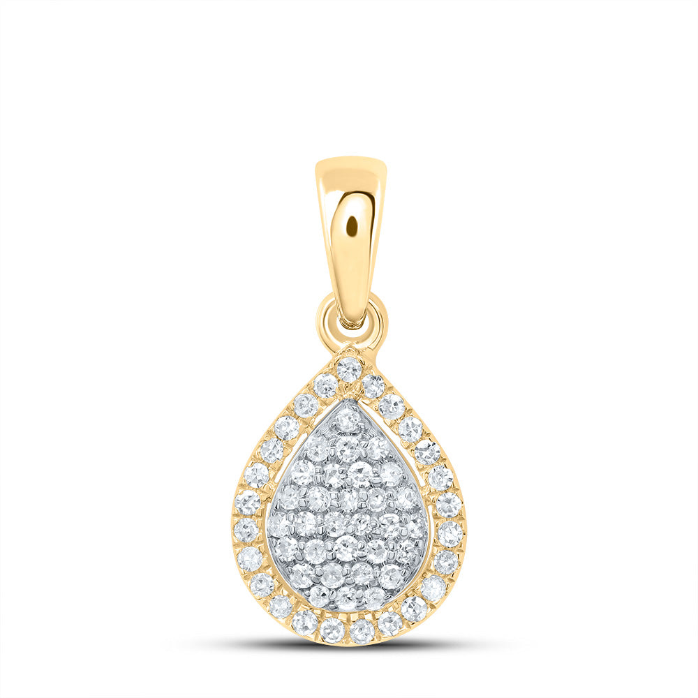 10kt Yellow Gold 1/8 Cttw Diamond Pear Pendant