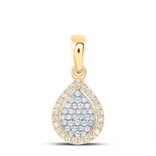 10kt Yellow Gold 1/8 Cttw Diamond Pear Pendant