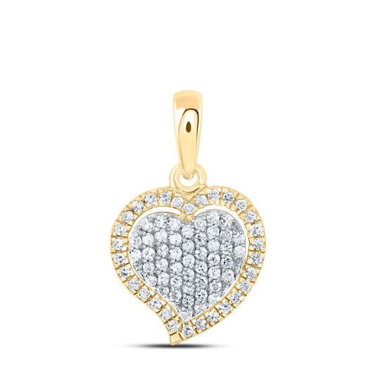 10kt Yellow Gold 1/5 Cttw Natural Diamond Heart Pendant