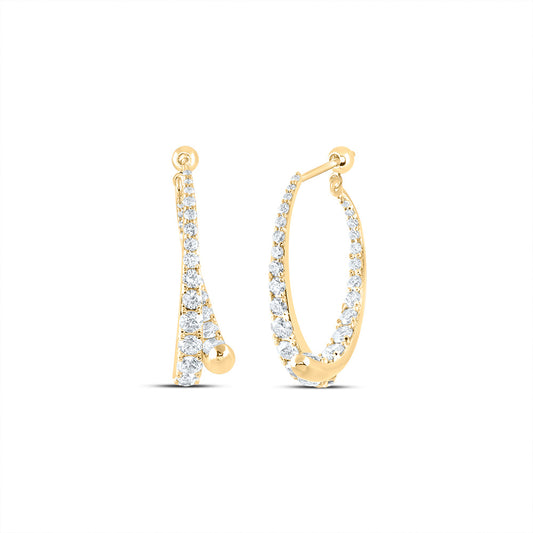 14kt Yellow Gold 2 Cttw Natural Diamond Ana M Fashion Dangling Earring