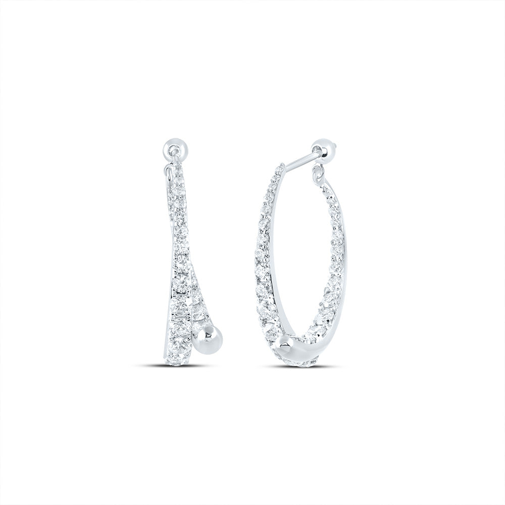 14kt White Gold 2 Cttw Natural Diamond Ana M Fashion Dangling Earring
