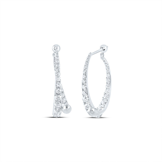 14kt White Gold 2 Cttw Natural Diamond Ana M Fashion Dangling Earring