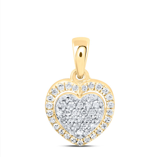 10kt Yellow Gold 1/5 Cttw Natural Diamond Heart Pendant