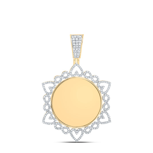 10kt Yellow Gold 1 Cttw Natural Diamond Memory Infinity Heart Mens Charm