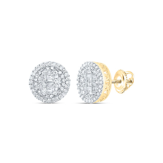 10kt Yellow Gold 5/8 Cttw Natural Diamond Fashion Round Stud Earring