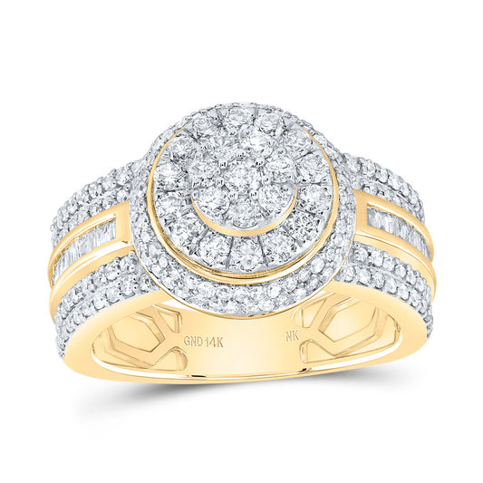 14kt Yellow Gold 1 1/4 Cttw Natural Diamond Fashion Round Wedding Engagement Anniversary Ladies Ring, Women Size: 5-9