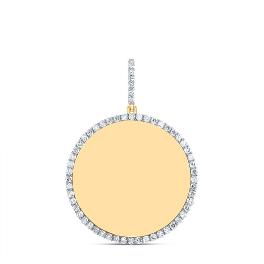 10kt Yellow Gold 1 7/8 Cttw Natural Diamond Memory Round Mens Charm
