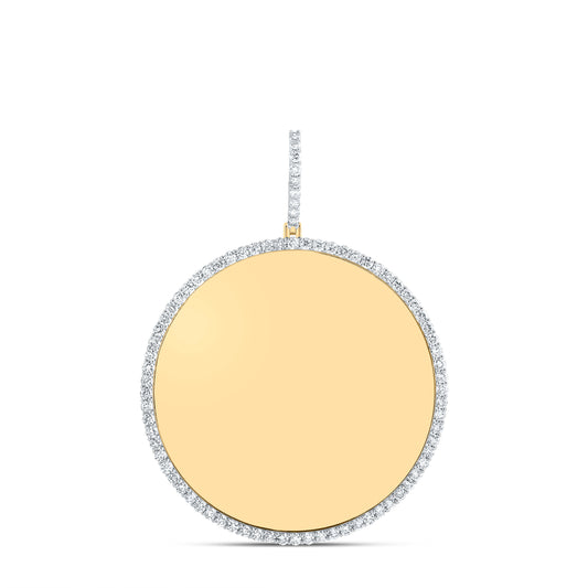 10kt Yellow Gold 2 1/2 Cttw Natural Diamond Memory Round Mens Charm