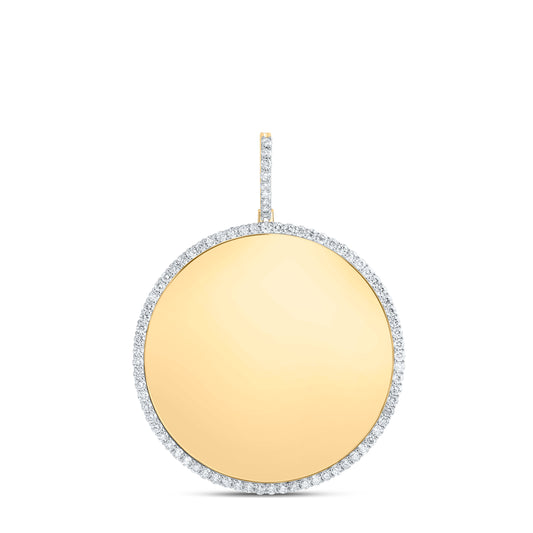 10kt Yellow Gold 1/3 Cttw Natural Diamond Memory Round Mens Charm