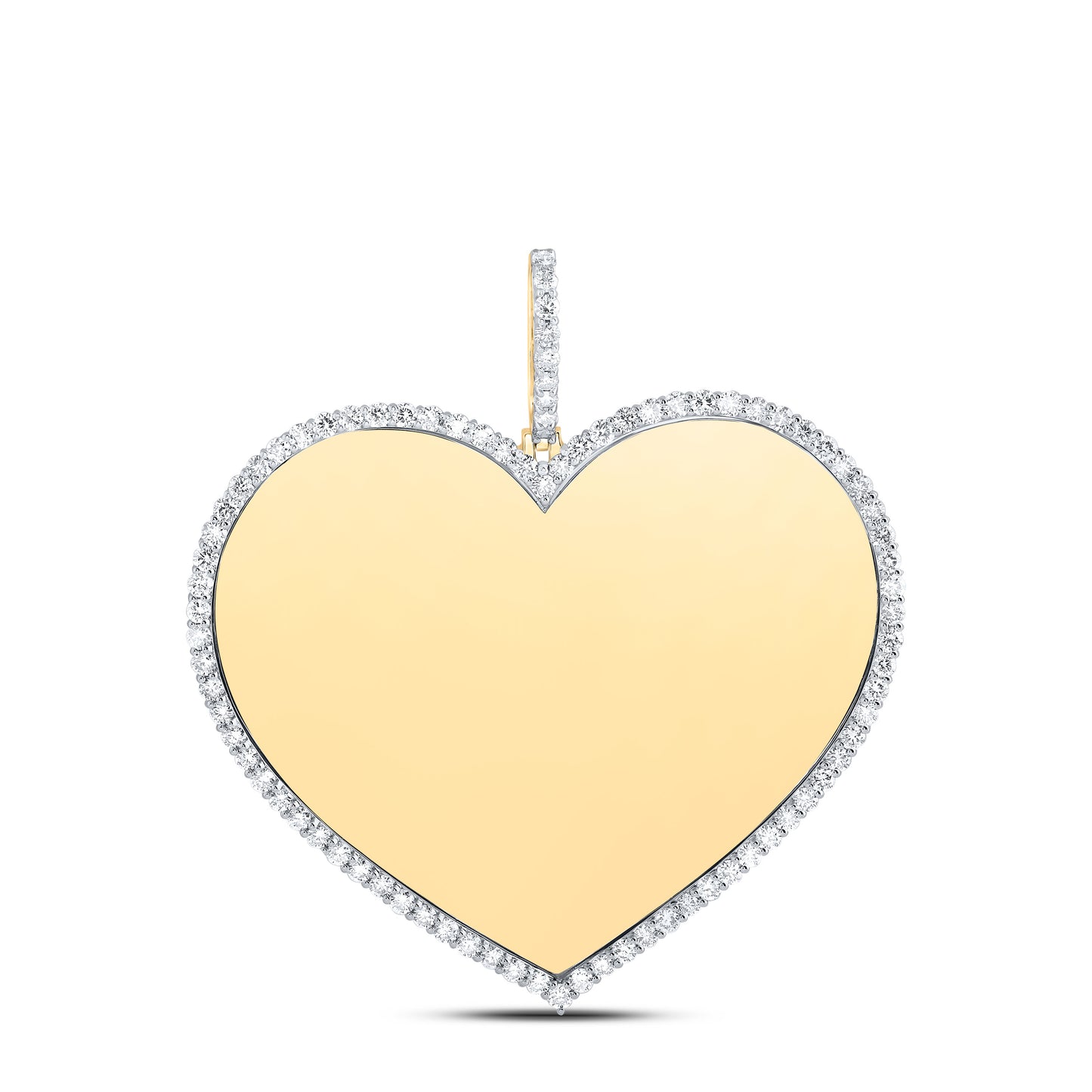 10kt Yellow Gold 3 Cttw Natural Diamond Memory Heart Mens Charm