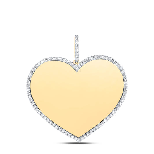 10kt Yellow Gold 3 Cttw Natural Diamond Memory Heart Mens Charm