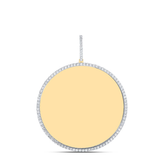 10kt Yellow Gold 3 3/8 Cttw Natural Diamond Memory Round Mens Charm