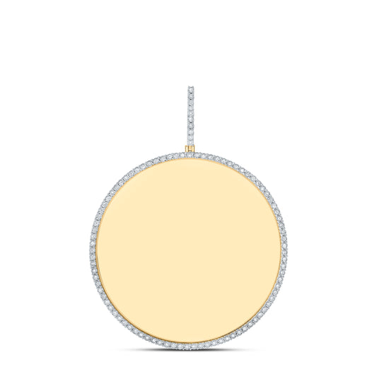 10kt Yellow Gold 3/8 Cttw Natural Diamond Memory Round Mens Charm
