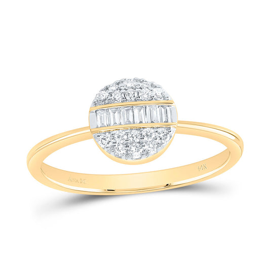 14kt Yellow Gold 1/4 Cttw Natural Diamond Ana M Fashion Round Wedding Engagement Anniversary Ring, Women Size: 5-9