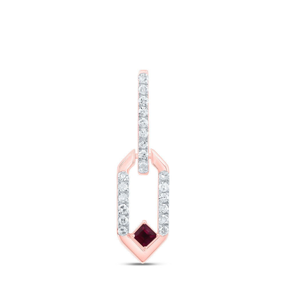 14kt Yellow Or White Or Rose Gold Diamond 1.7mm Pr Emerald Natural Gem Paper Clip Pendant