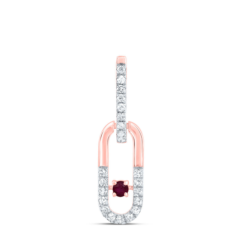14kt Yellow Or White Or Rose Gold Diamond 1.8mm Round Emerald Natural Gem Paper Clip Pendant