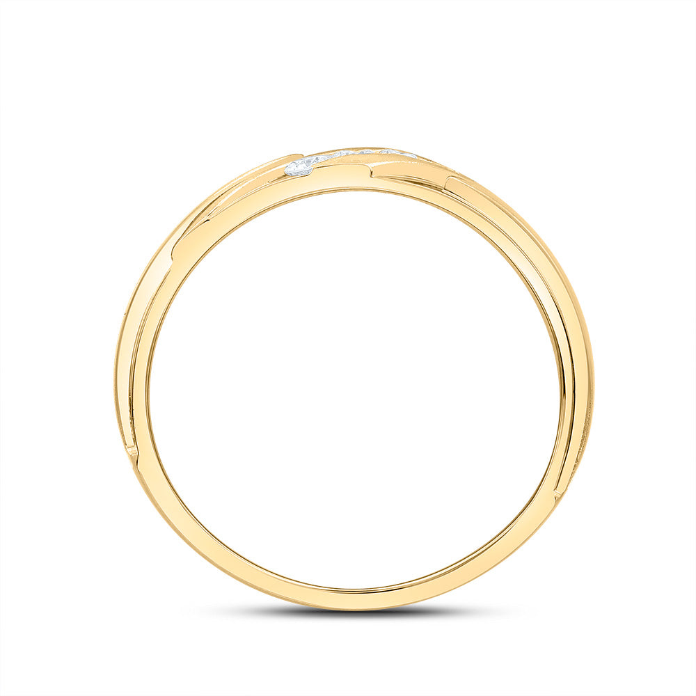 14kt Yellow Or White Gold Diamond Mens Machine-set Band