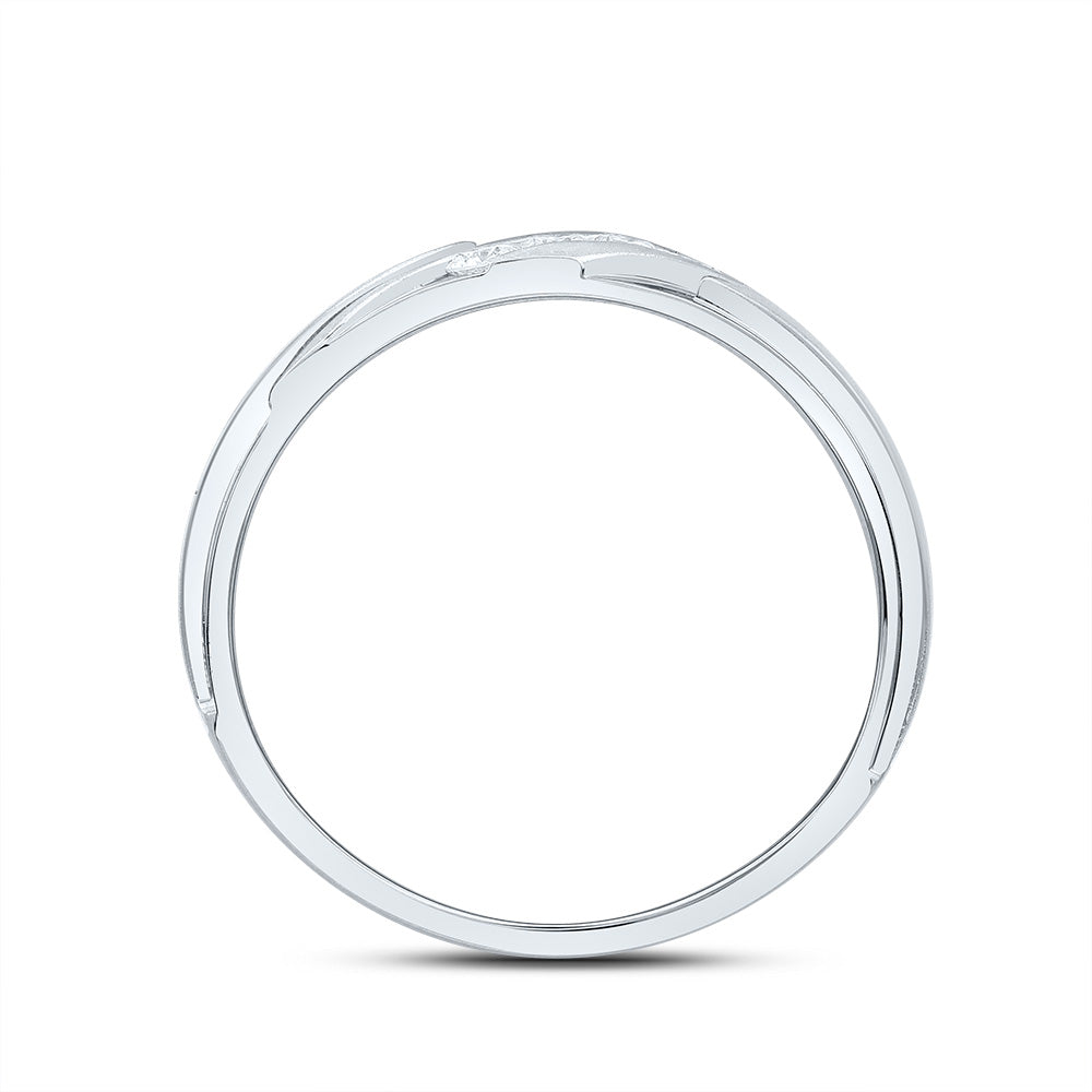 14kt Yellow Or White Gold Diamond Mens Machine-set Band