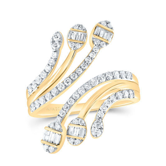 14kt Yellow Gold 3/4 Cttw Diamond Ana M Bridal Wedding Engagement Anniversary Ring, Women Size: 5-9