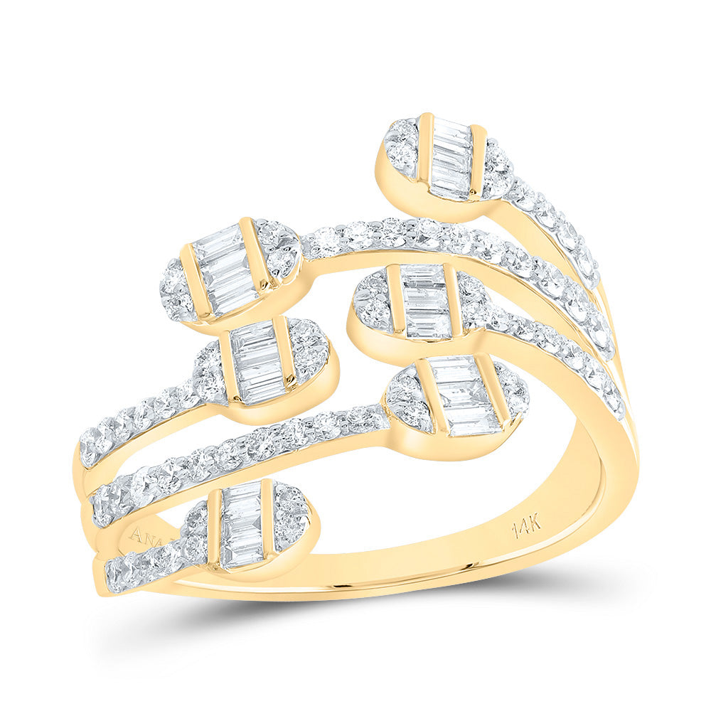 14kt Yellow Gold 3/4 Cttw Diamond Ana M Bridal Wedding Engagement Anniversary Ring, Women Size: 5-9