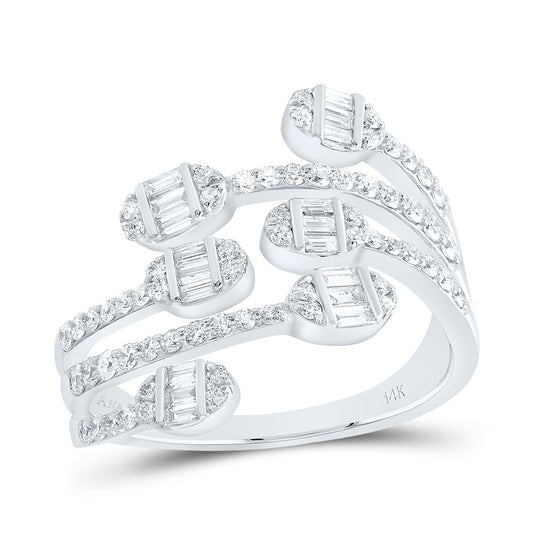 14kt White Gold 3/4 Cttw Diamond Ana M Bridal Wedding Engagement Anniversary Ring, Women Size: 5-9