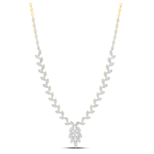 14kt Yellow Gold 4 1/4 Cttw Diamond Ana M Fashion Necklace, Length: 18 Inch