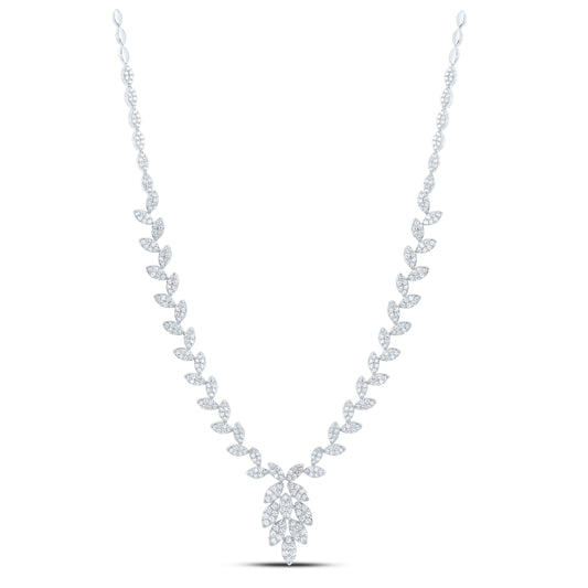 14kt White Gold 4 1/4 Cttw Diamond Ana M Fashion Necklace, Length: 18 Inch