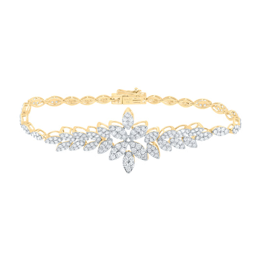 14kt Yellow Gold 2 3/8 Cttw Diamond Ana M Fashion Bracelet, Length: 7 Inch