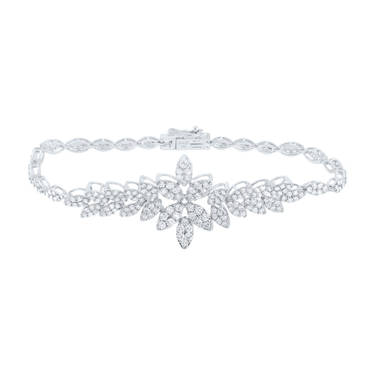 14K White Gold 2 3/8 Ctw Diamond Fashion Bracelet (7 Inch)