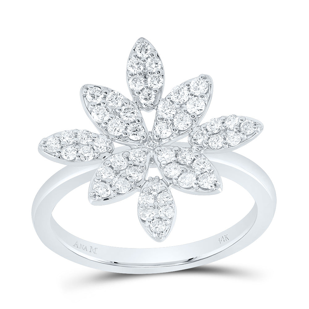 14kt White Gold 1/2 Cttw Diamond Ana M Bridal Wedding Engagement Anniversary Ring, Women Size: 5-9