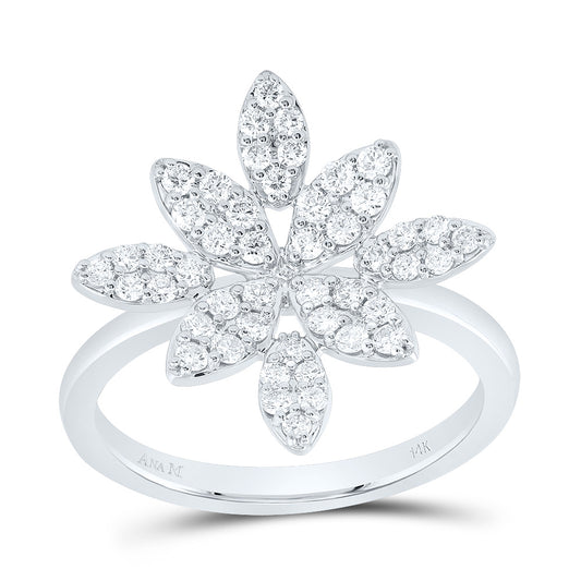 14kt White Gold 1/2 Cttw Diamond Ana M Bridal Wedding Engagement Anniversary Ring, Women Size: 5-9