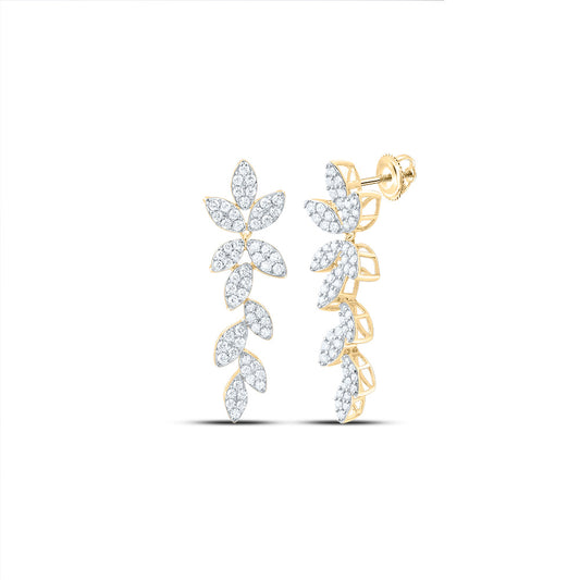 14kt Yellow Gold 1 1/2 Cttw Diamond Ana M Fashion Dangling Earring