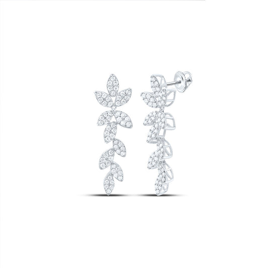 14kt White Gold 1 1/2 Cttw Diamond Ana M Fashion Dangling Earring