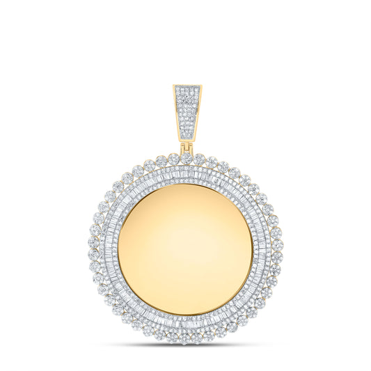 10kt Yellow Gold 3 Cttw Diamond Round Memory Mens Charm