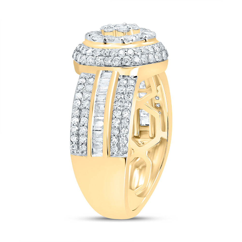 10kt Yellow Gold 1 Cttw Diamond Fashion Wedding Engagement Anniversary Flower Ring, Women Size: 5-9
