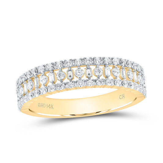 14kt Yellow Gold 1/2 Cttw Diamond Fashion Bridal Wedding Engagement Anniversary Womens Band, Women Size: 5-9
