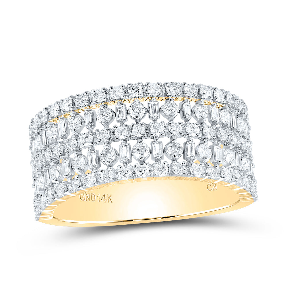 14kt Yellow Gold 1 Cttw Diamond Fashion Bridal Wedding Engagement Anniversary Womens Band, Women Size: 5-9