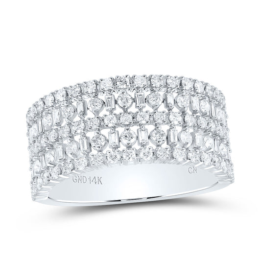 14kt White Gold 1 Cttw Diamond Fashion Bridal Wedding Engagement Anniversary Womens Band, Women Size: 5-9