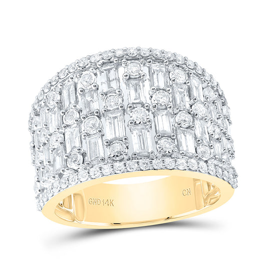 14kt Yellow Gold 2 Cttw Diamond Fashion Bridal Wedding Engagement Anniversary Womens Band, Women Size: 5-9