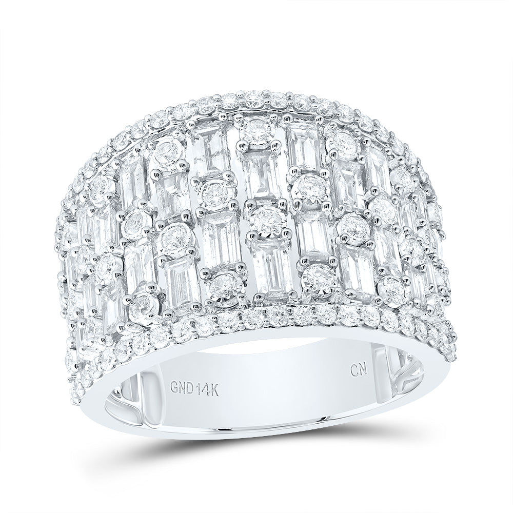 14kt White Gold 2 Cttw Diamond Fashion Bridal Wedding Engagement Anniversary Womens Band, Women Size: 5-9