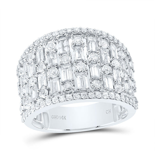 14kt White Gold 2 Cttw Diamond Fashion Bridal Wedding Engagement Anniversary Womens Band, Women Size: 5-9