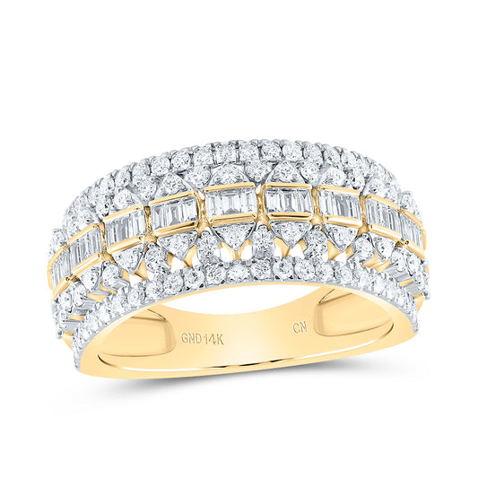 14kt Yellow Gold 7/8 Cttw Diamond Fashion Bridal Wedding Engagement Anniversary Womens Band, Women Size: 5-9