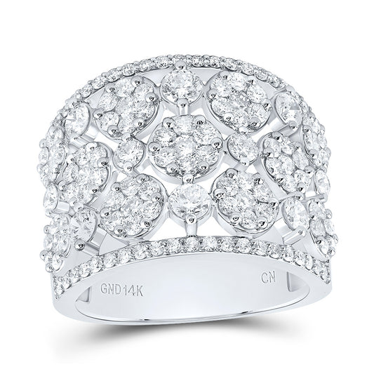 14kt White Gold 2 1/2 Cttw Diamond Fashion Bridal Wedding Engagement Anniversary Womens Band, Women Size: 5-9