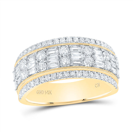 14kt Yellow Gold 1 Cttw Diamond Fashion Bridal Wedding Engagement Anniversary Womens Band, Women Size: 5-9