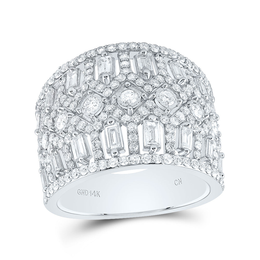 14kt White Gold 1 5/8 Cttw Diamond Fashion Bridal Wedding Engagement Anniversary Womens Band, Women Size: 5-9