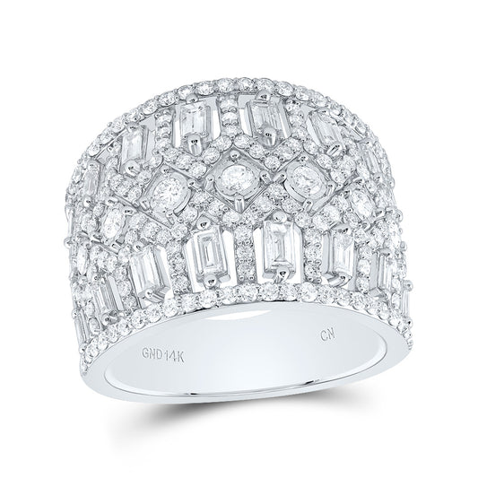 14kt White Gold 1 5/8 Cttw Diamond Fashion Bridal Wedding Engagement Anniversary Womens Band, Women Size: 5-9