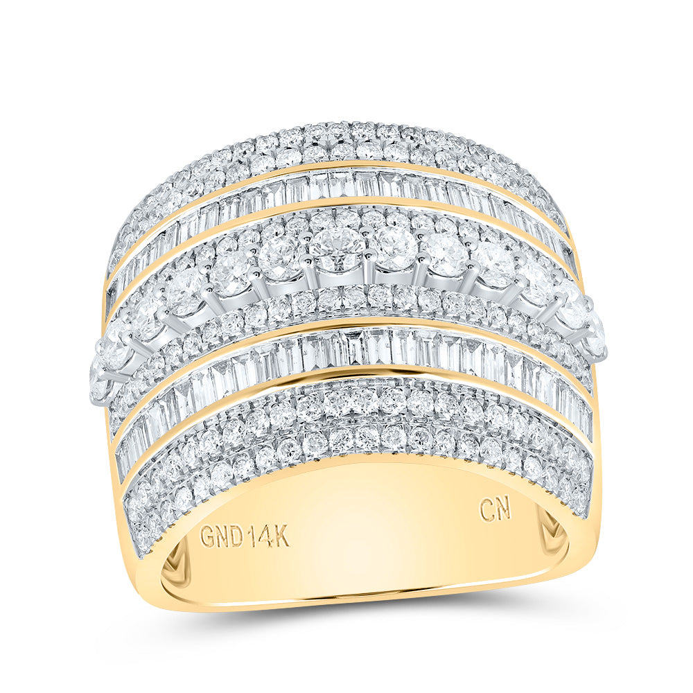 14kt Yellow Gold 2 Cttw Diamond Fashion Bridal Wedding Engagement Anniversary Womens Band, Women Size: 5-9