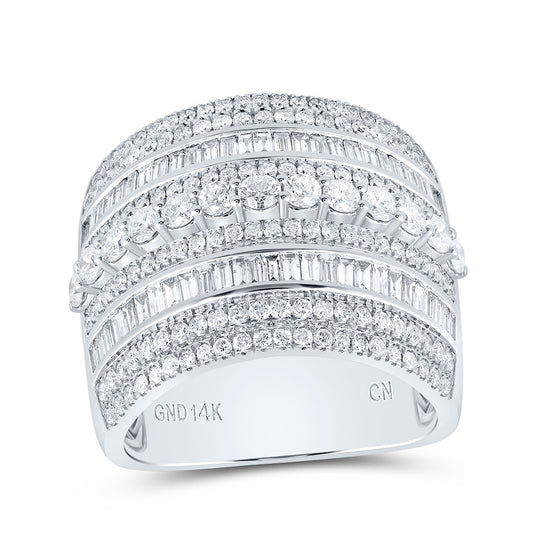 14kt White Gold 2 Cttw Diamond Fashion Bridal Wedding Engagement Anniversary Womens Band, Women Size: 5-9