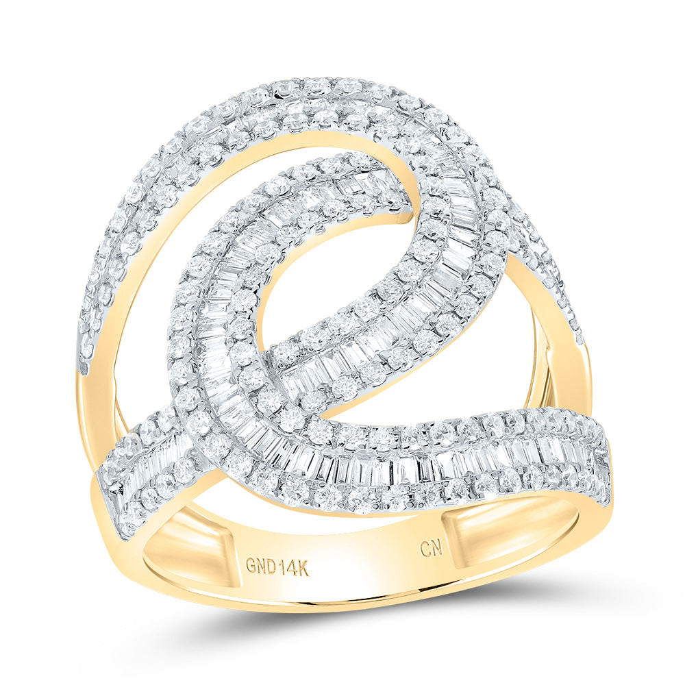 14kt Yellow Gold 1 Cttw Diamond Fashion Bridal Wedding Engagement Anniversary Womens Band, Women Size: 5-9