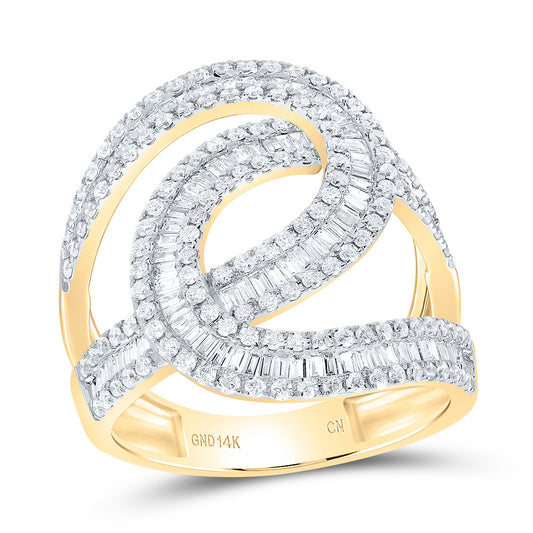 14kt Yellow Gold 1 Cttw Diamond Fashion Bridal Wedding Engagement Anniversary Womens Band, Women Size: 5-9